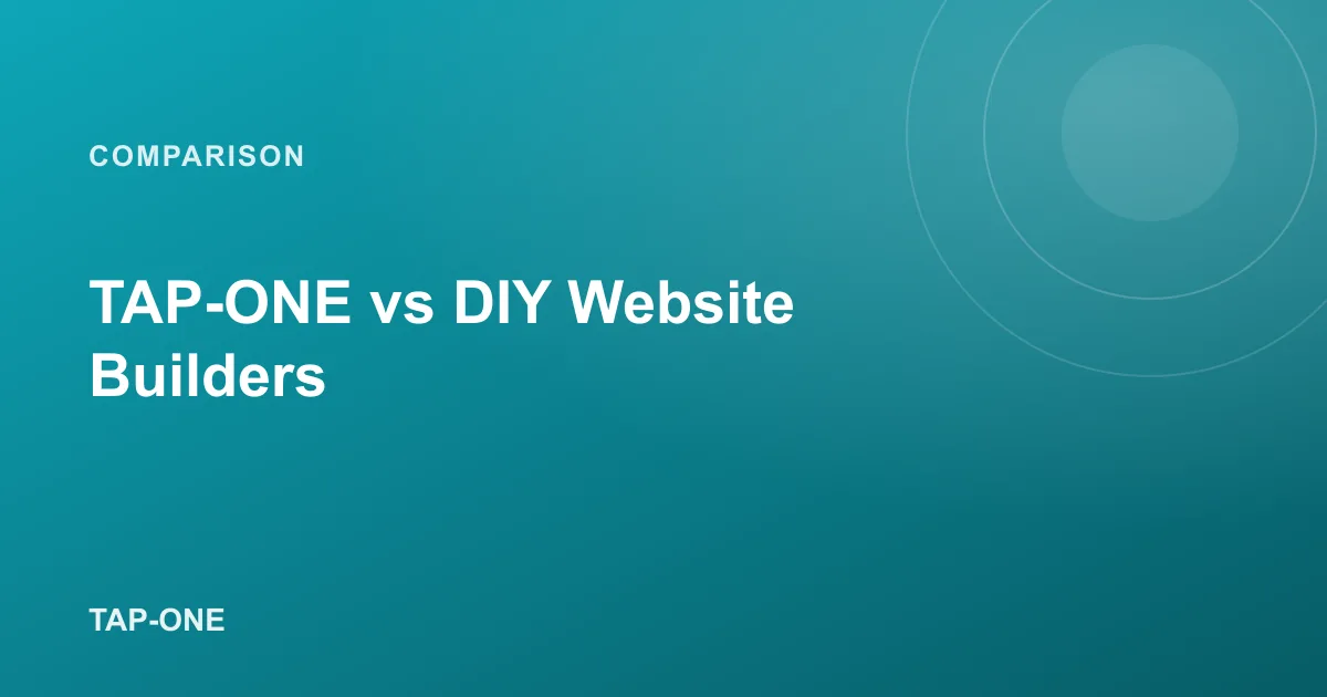 TAP-ONE managed website versus a DIY drag-and-drop website builder, comparing setup time, ongoing maintenance, and local SEO support