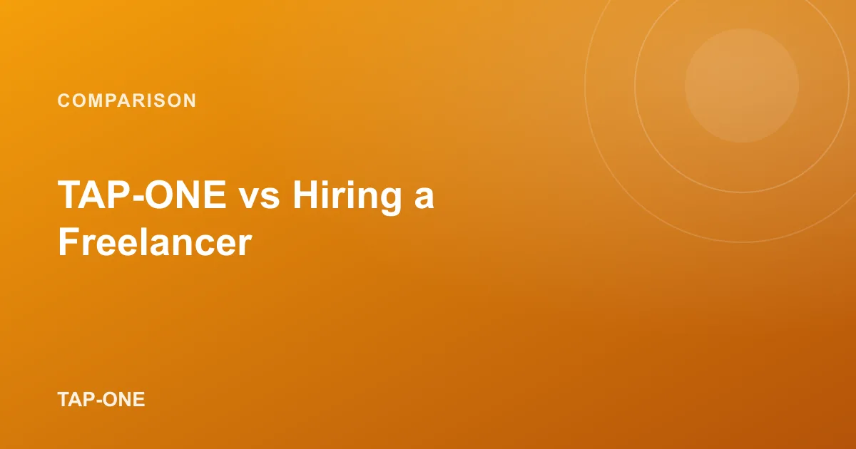 TAP-ONE managed platform versus hiring an individual freelancer for a website or Google Business Profile