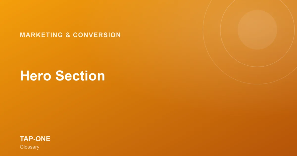 Hero Section — TAP-ONE Glossary