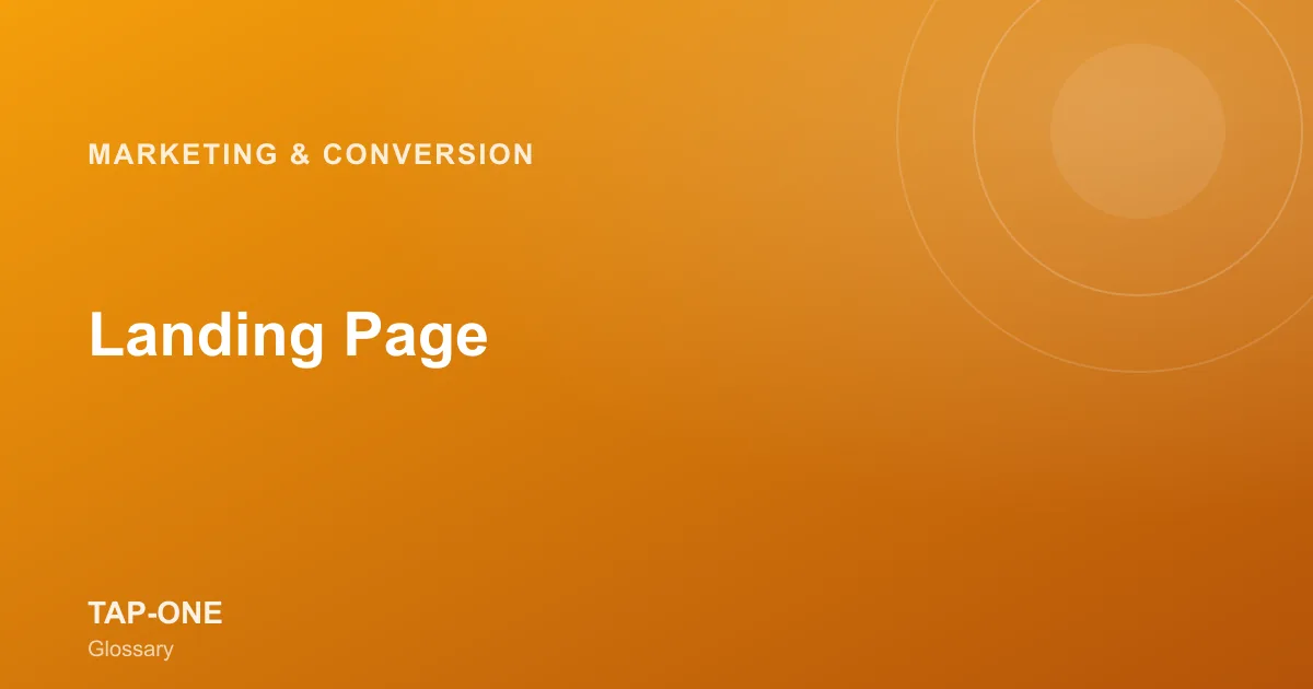 Landing Page — TAP-ONE Glossary
